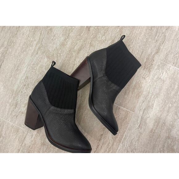 New! Kelsi Dagger sock black leather Booties sz 8 NWT - Picture 1 of 13